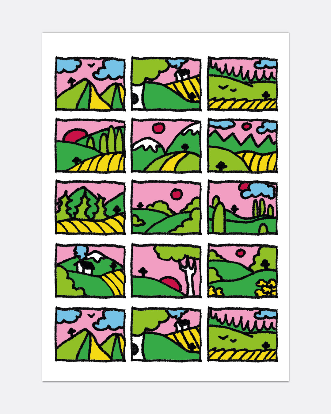 Paysage champignon - Affiche A3
