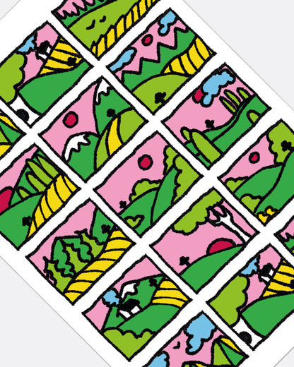 Paysage champignon - Affiche A3